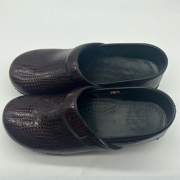 SANITA The Original Danish Clogs Burgundy Croc Embossed Leather EU Size … - Picture 5 of 11
